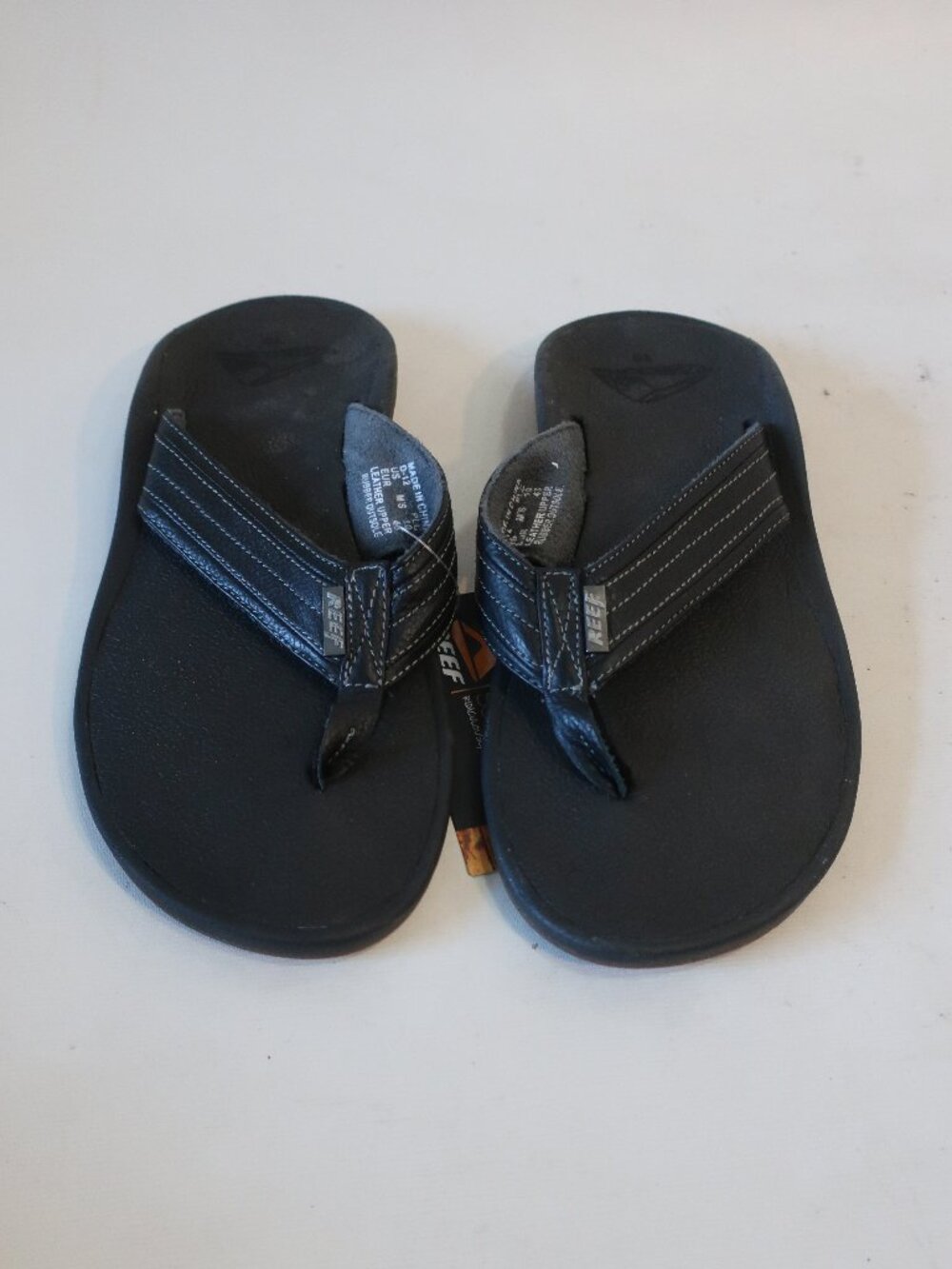 NWT Mens Reef Playa Keimow Black Leather Flip Flop Sandals 10